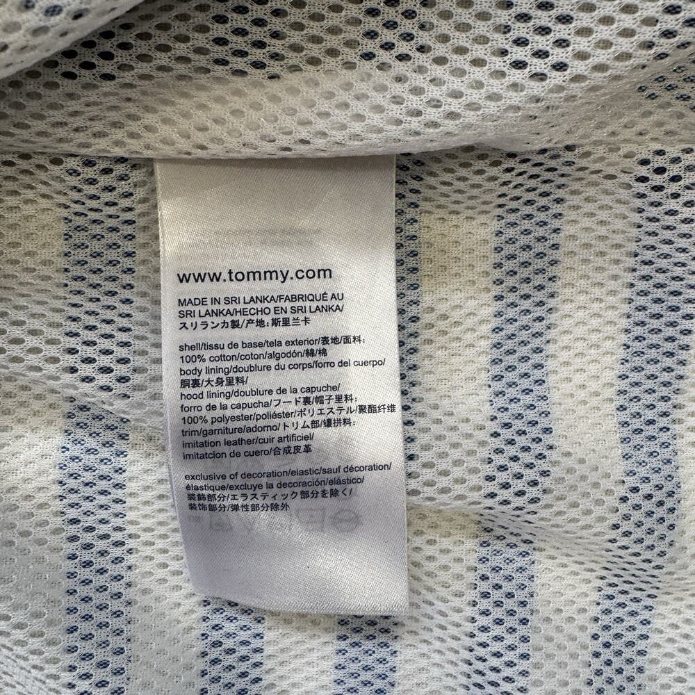 Tommy Hilfiger Light Blue and White Striped Hooded Utility Jacket - Picture 8 of 13